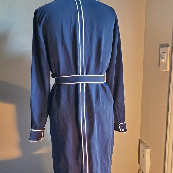 ANN TAYLOR Shirt Dress Women's XSP Navy Blue - Picture 8 of 9